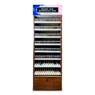 BR-FSET | 120-Kinds Perfume Oil Roll-On + 26-Kinds Body & Burning Oil Display Stand