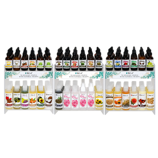 NO24-SET | 33-Kinds 100% Pure Natural Oil 2oz & 4oz + Rosewater Display Set (216 pcs)